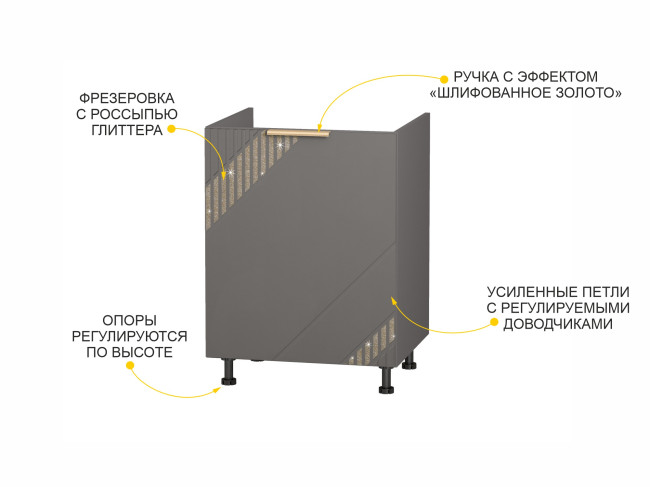 106.73 Напольный шкаф под мойку (лев/прав) Монако