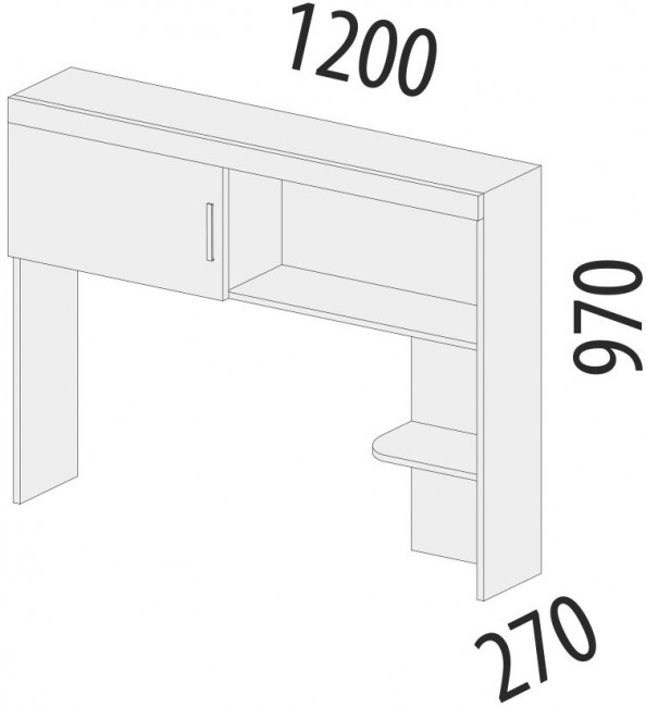 93.74 Надстройка Тиффани левая 1200