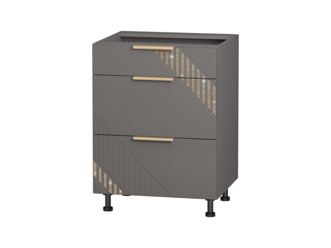 106.91 Напольный шкаф (3 ящика с системой плавного закрывания) Монако