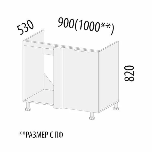 105.52 Стол угловой под мойку (лев/прав) Грэйс
