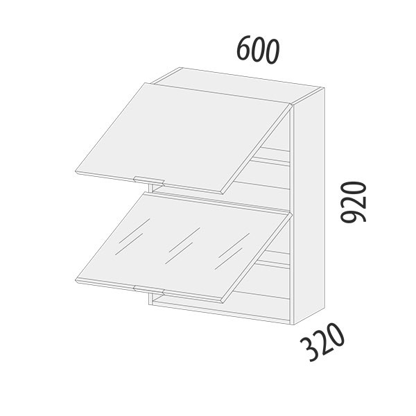 104.08 Шкаф-витрина кухонный (с системой плавного закрывания) Бостон