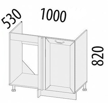 72.52 Стол под мойку угловой 100х53х82 72.52 Стол под мойку угловой 100х53х82