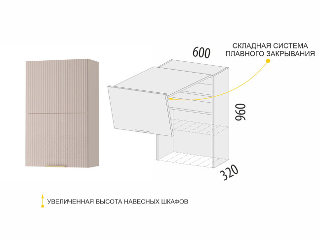 Шкаф-сушка кухонный (с системой плавного закрывания) Флоренция 107.41 Шкаф-сушка кухонный (с системой плавного закрывания) Флоренция 107.41