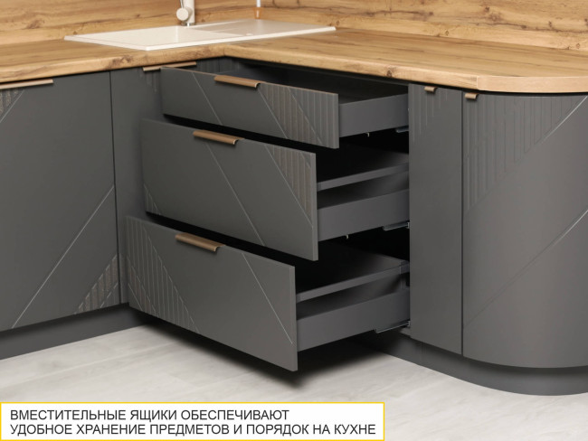 106.90 Напольный шкаф (3 ящика с системой плавного закрывания) Монако