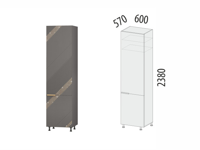 106.77 Пенал под встраиваемый холодильник (лев/прав) Монако