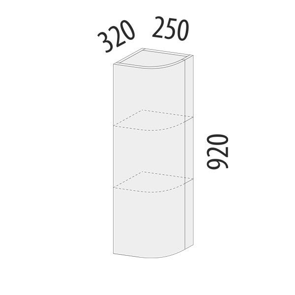 104.17 Шкаф торцевой закрытый (прав) Бостон 104.17 Шкаф торцевой закрытый (прав) Бостон