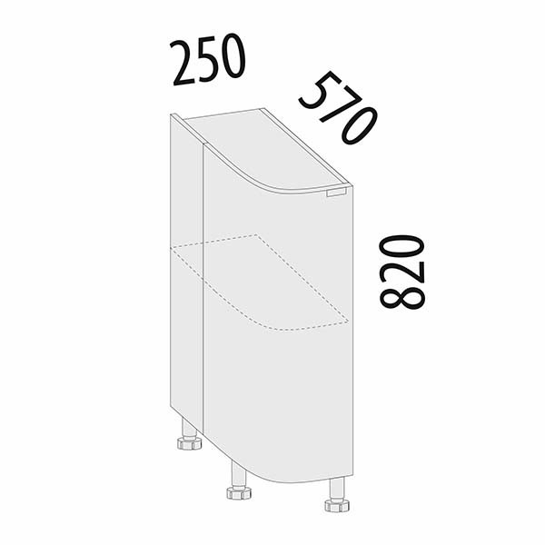 105.65 Стол торцевой левый Грэйс