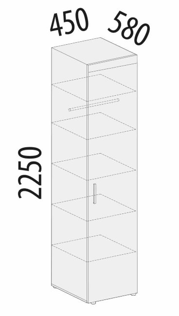 93.10 Шкаф-пенал (лев/прав) Тиффани 450 93.10 Шкаф-пенал (лев/прав) Тиффани 450
