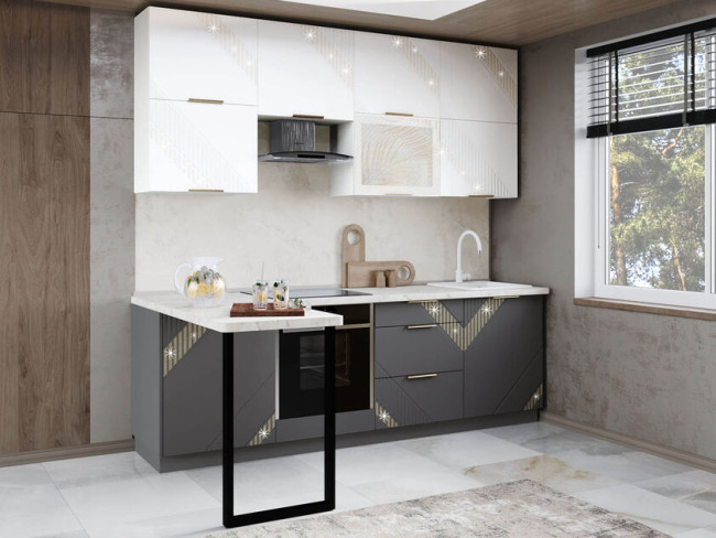 Кухонный гарнитур с витриной Монако 106 207 Кухонный гарнитур с витриной Монако 106 207