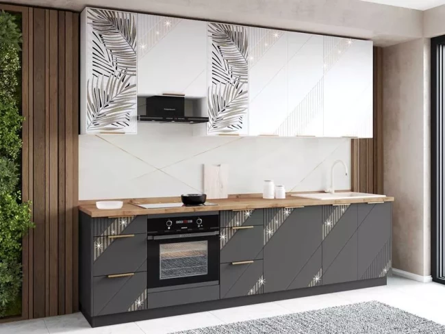 Кухонный гарнитур с витриной Монако 106 235 Кухонный гарнитур с витриной Монако 106 235