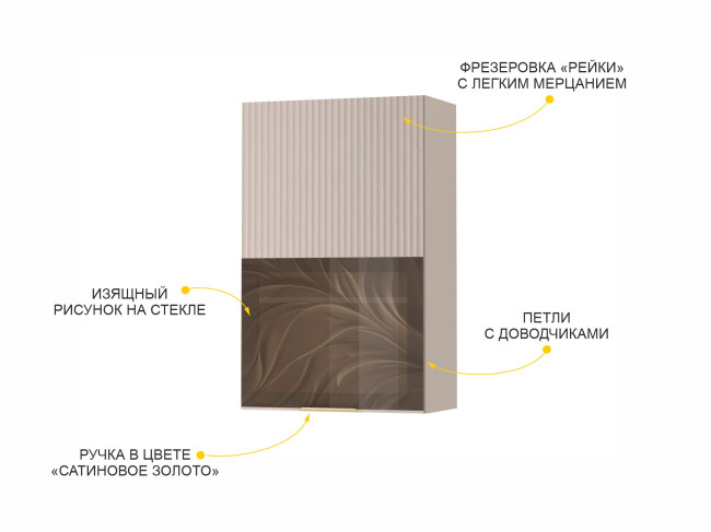 Шкаф-витрина кухонный (лев/прав) Флоренция 107.15 Шкаф-витрина кухонный (лев/прав) Флоренция 107.15