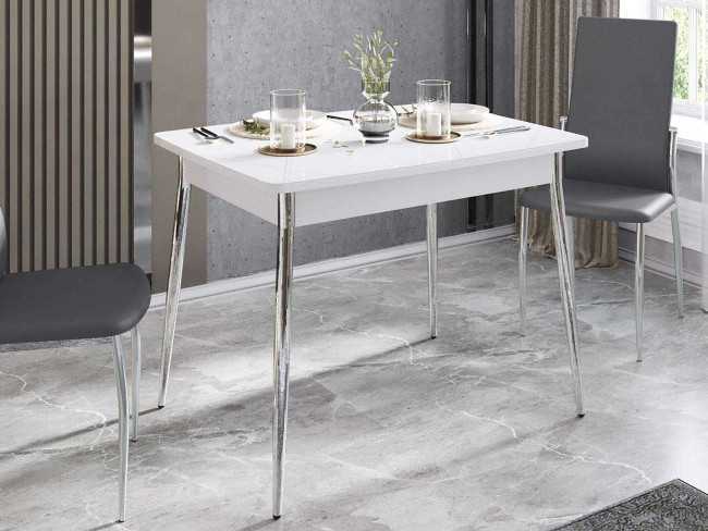 Стол обеденный Орфей 39.10 Белый шпон