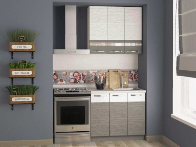 Графит 10 кухонный гарнитур 1500 Графит 10 кухонный гарнитур 1500