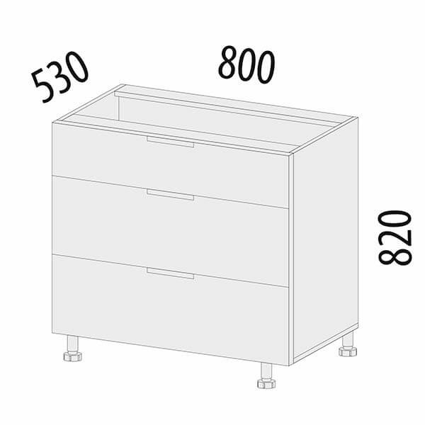 105.92 Стол 80 с ящиками (система плавного закрывания) Грэйс 105.92 Стол 80 с ящиками (система плавного закрывания) Грэйс