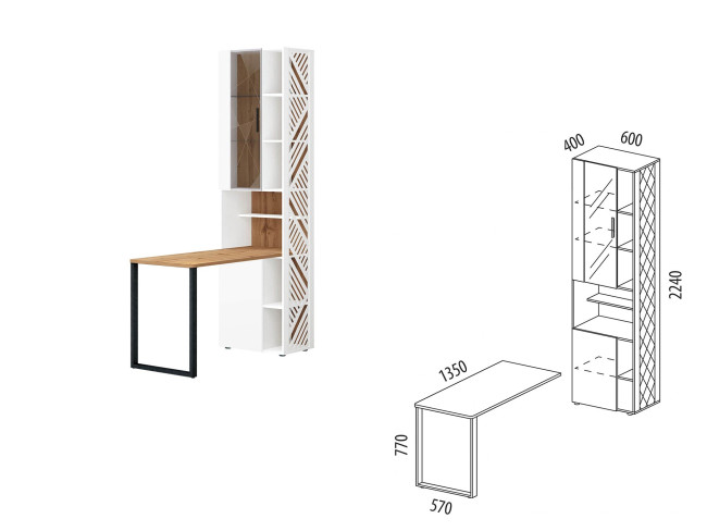 Стол-стеллаж (лев/прав) Джерси 601 416